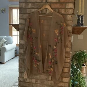 Floral Embroidered Women's Swimsuit Coverup/Kaftan